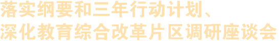 落實綱要和三年行動計劃、深化教育綜合改革片區調研座談會
